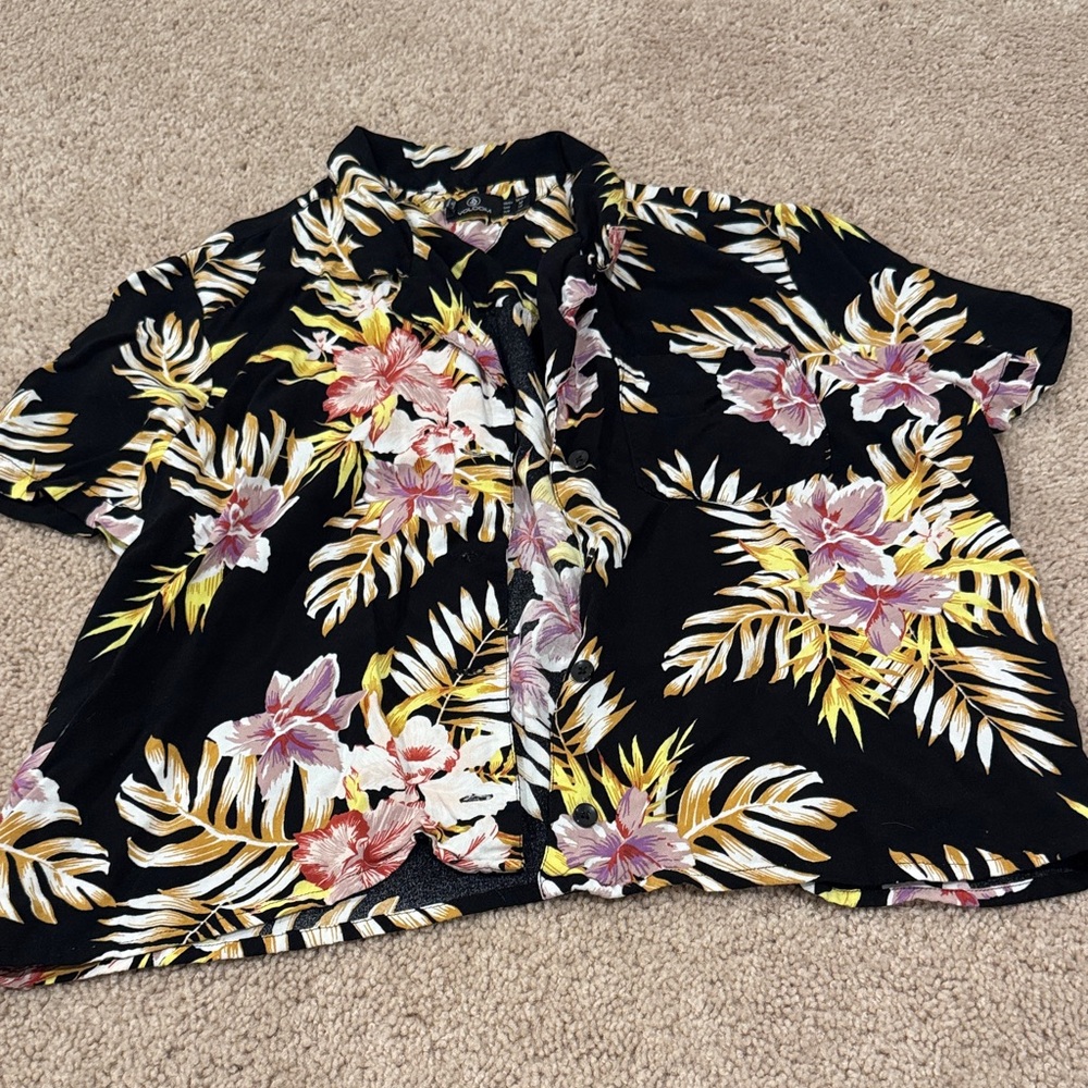 Floral Hawaiian Shirt - Volcom - women’s sz medium
